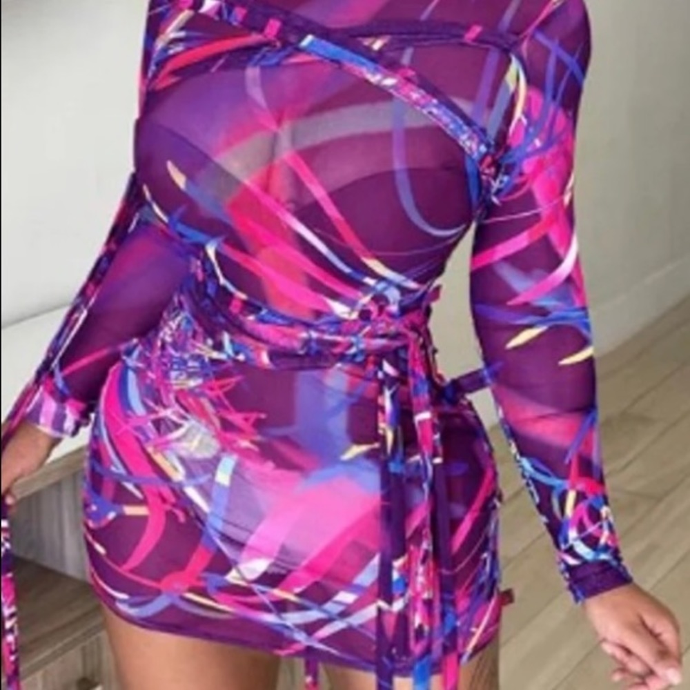 Pink and Purple Bodycon Mini